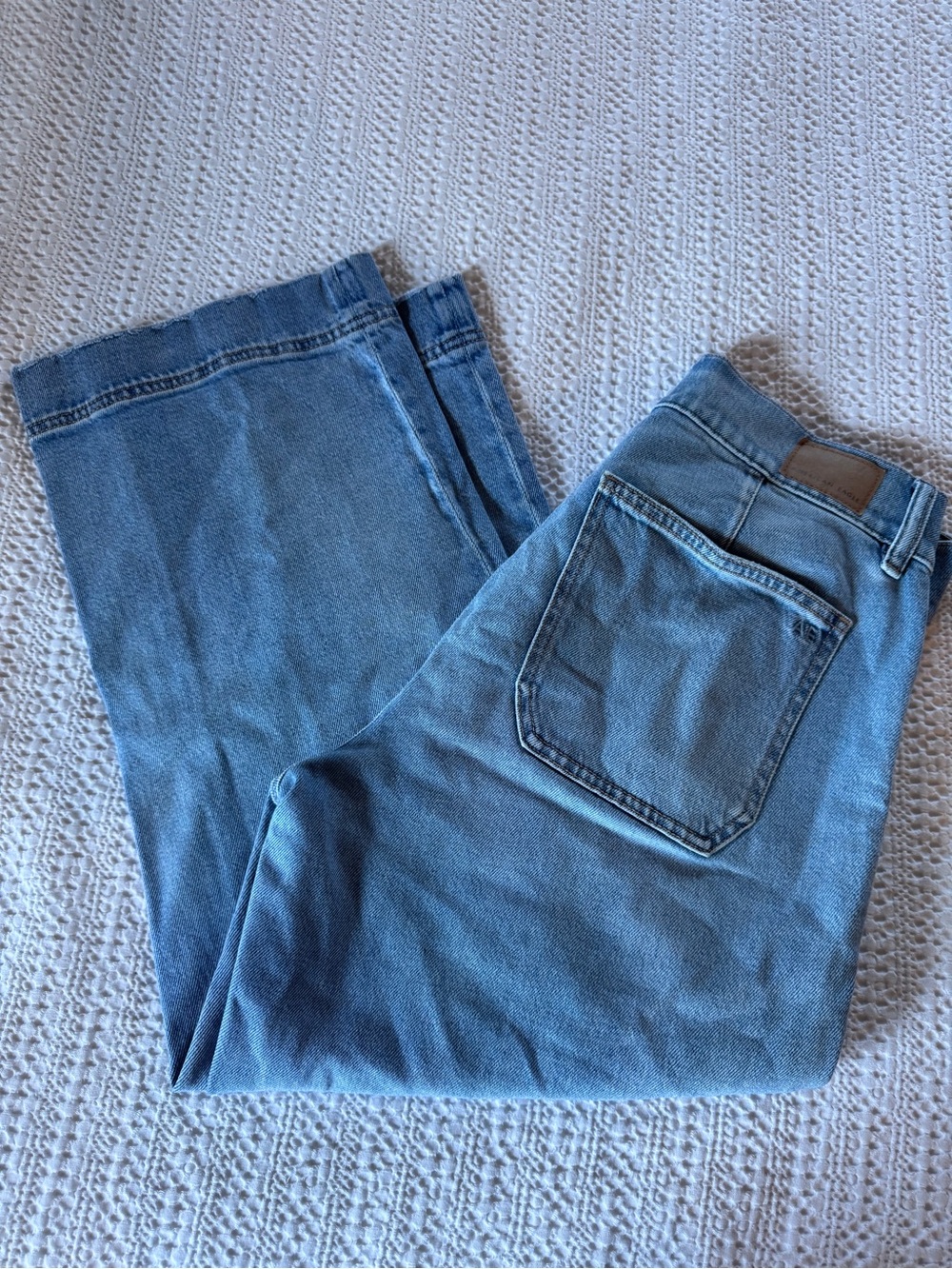 America Eagle Stovepipe cropped jeans size 6 short Light Blue Wide-Leg - Picture 10 of 10